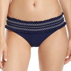 Tory Burch Costa Hipster Swim Bottoms in Navy/Ivory